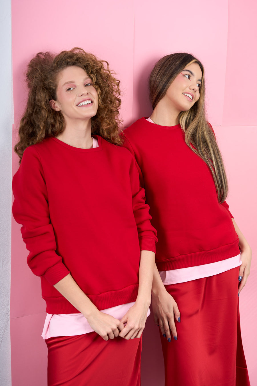 Red sweatshirt with detachable print
