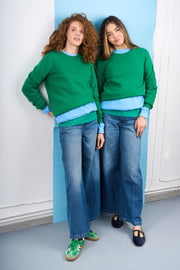 Green sweatshirt with detachable print