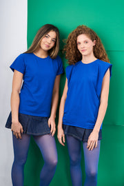 Blue t-shirt with detachable prints