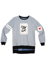 Follow your heart - DENIM sweatshirt