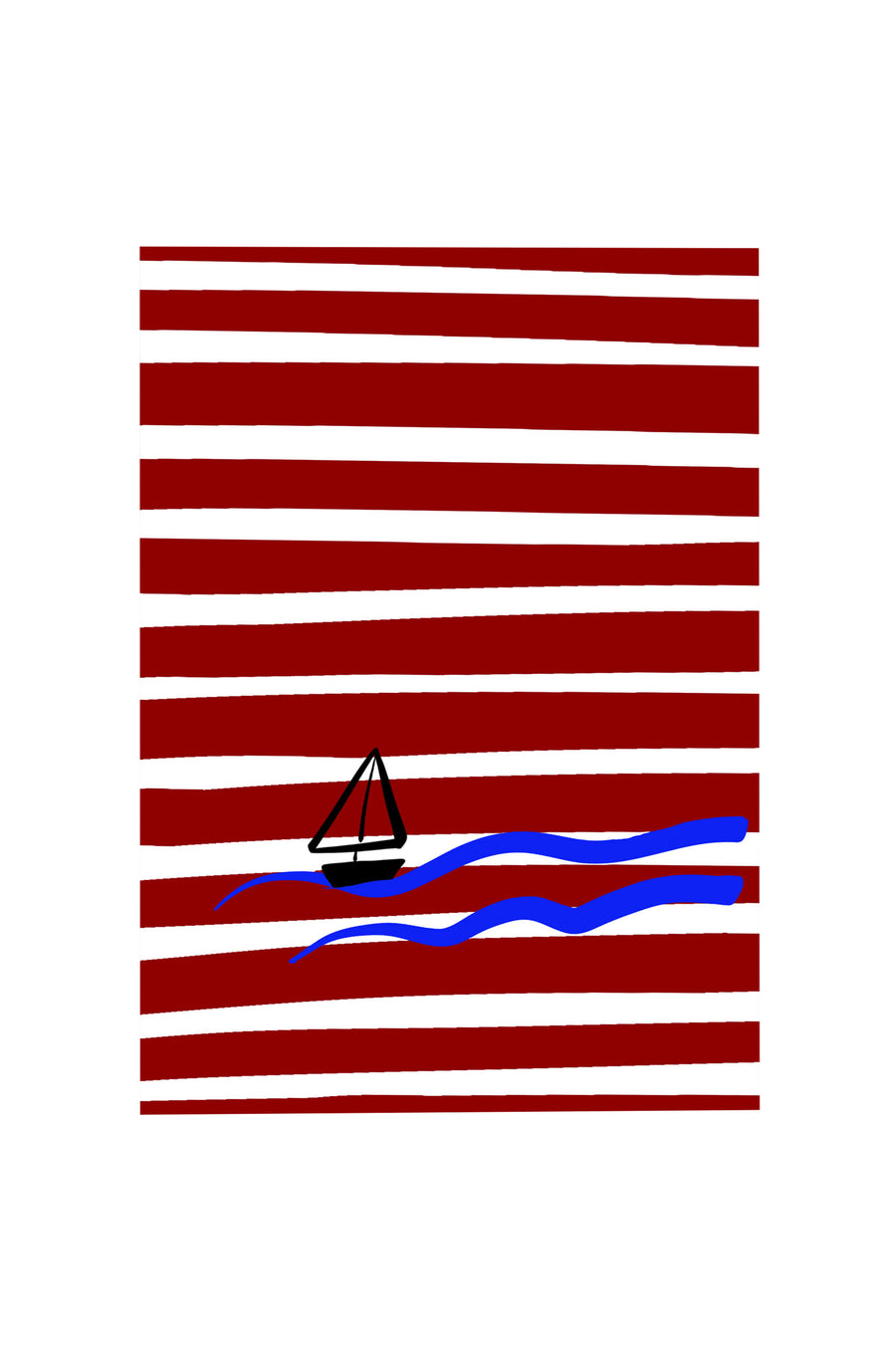 Striped sea greeting cards