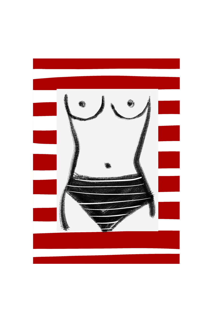 Striped sea greeting cards