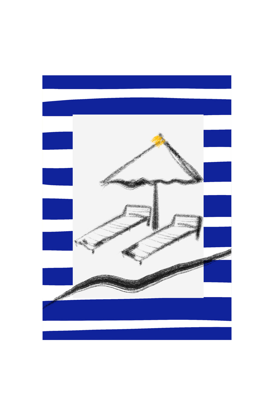 Striped sea greeting cards