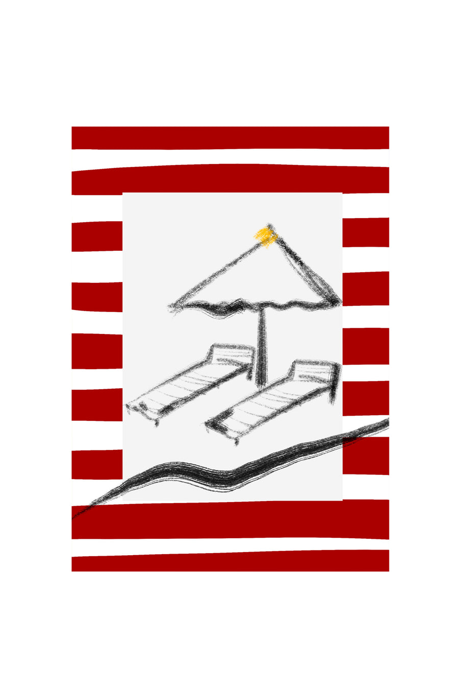 Striped sea greeting cards