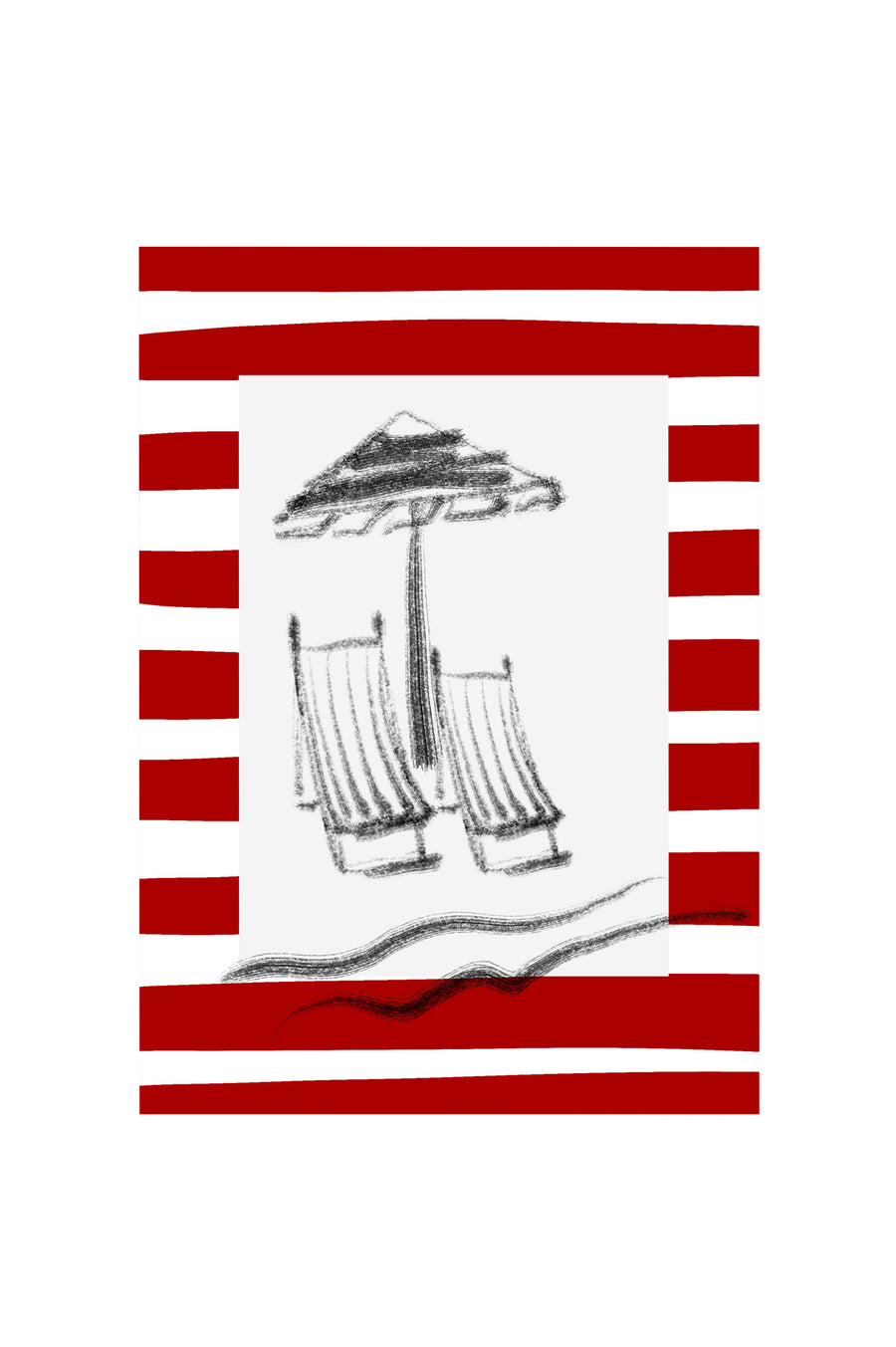 Striped sea greeting cards