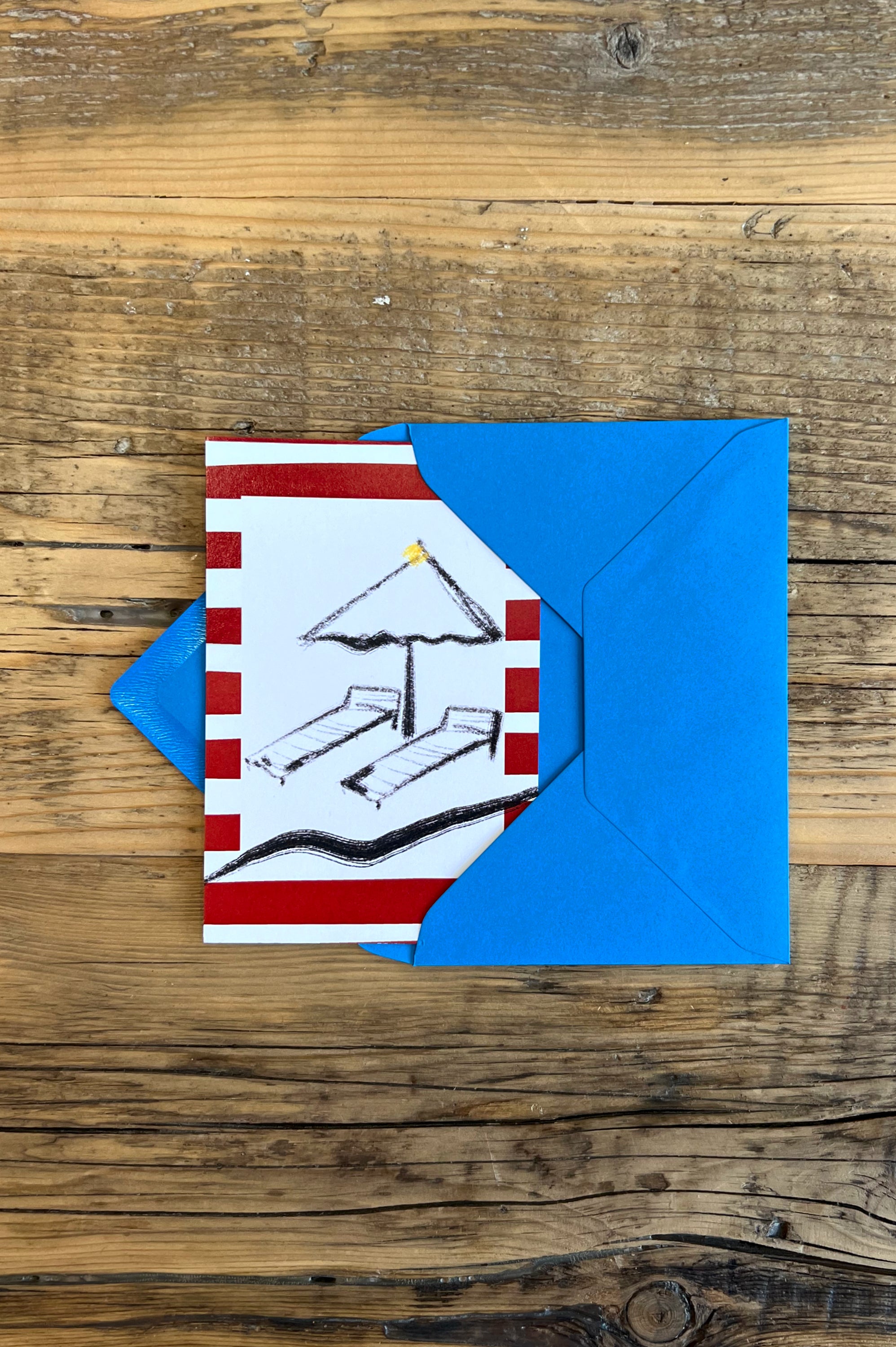 Striped sea greeting cards