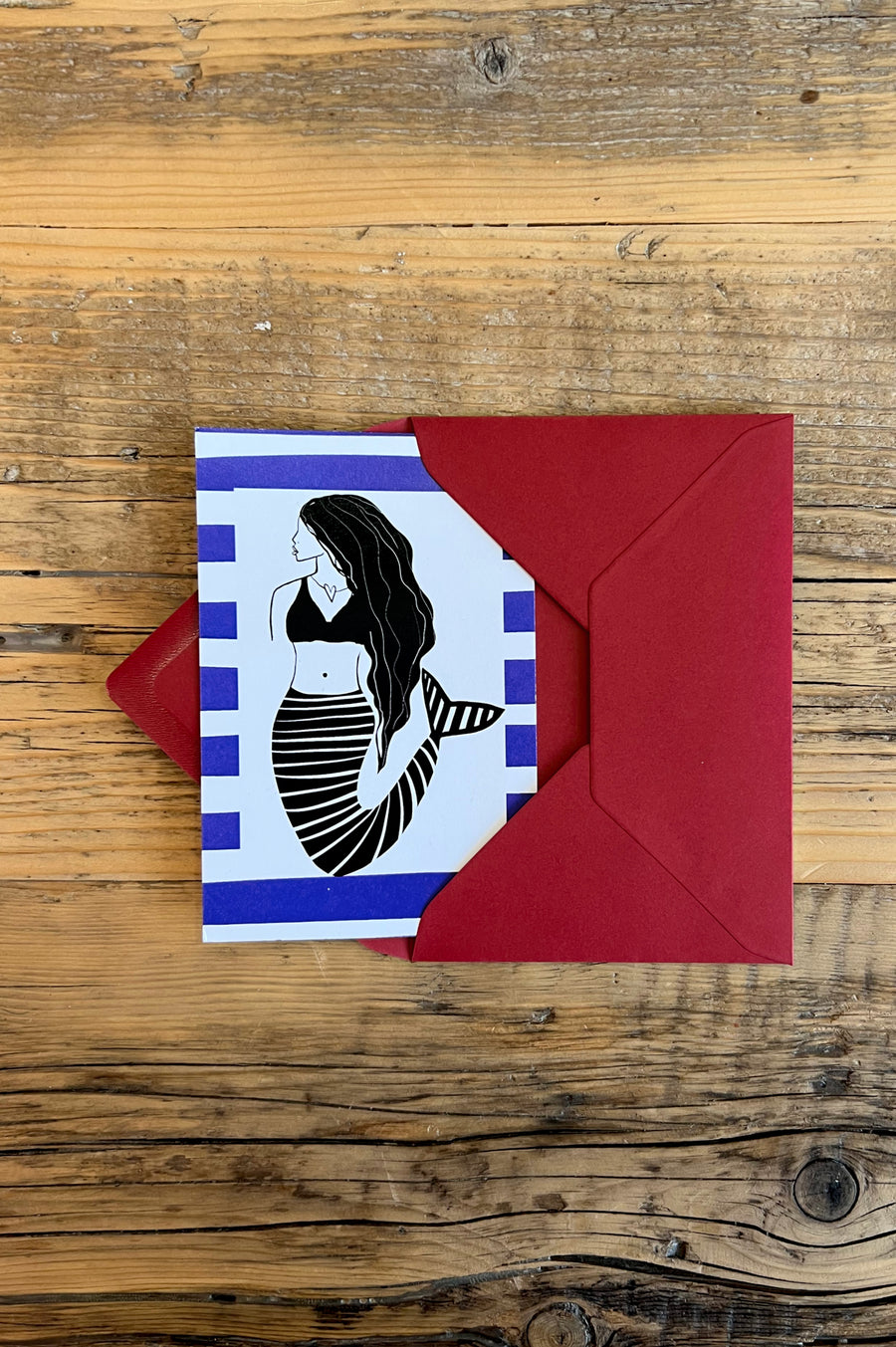 Striped sea greeting cards