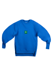 Royal blue sweatshirt with detachable print