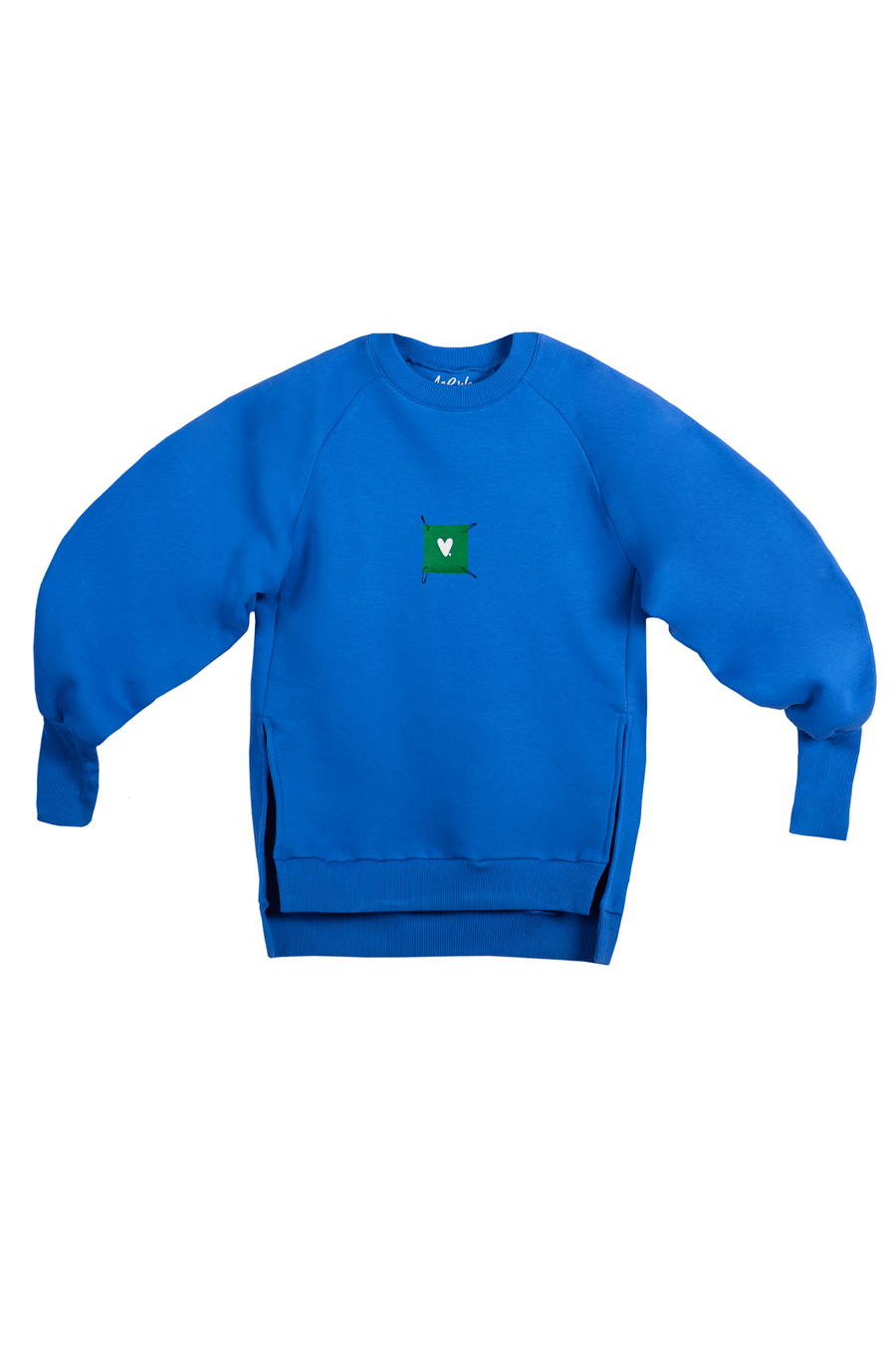 Royal blue sweatshirt with detachable print