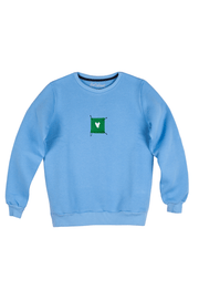 Light blue sweatshirt with detachable print