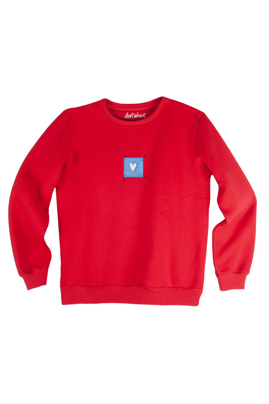 Red sweatshirt with detachable print