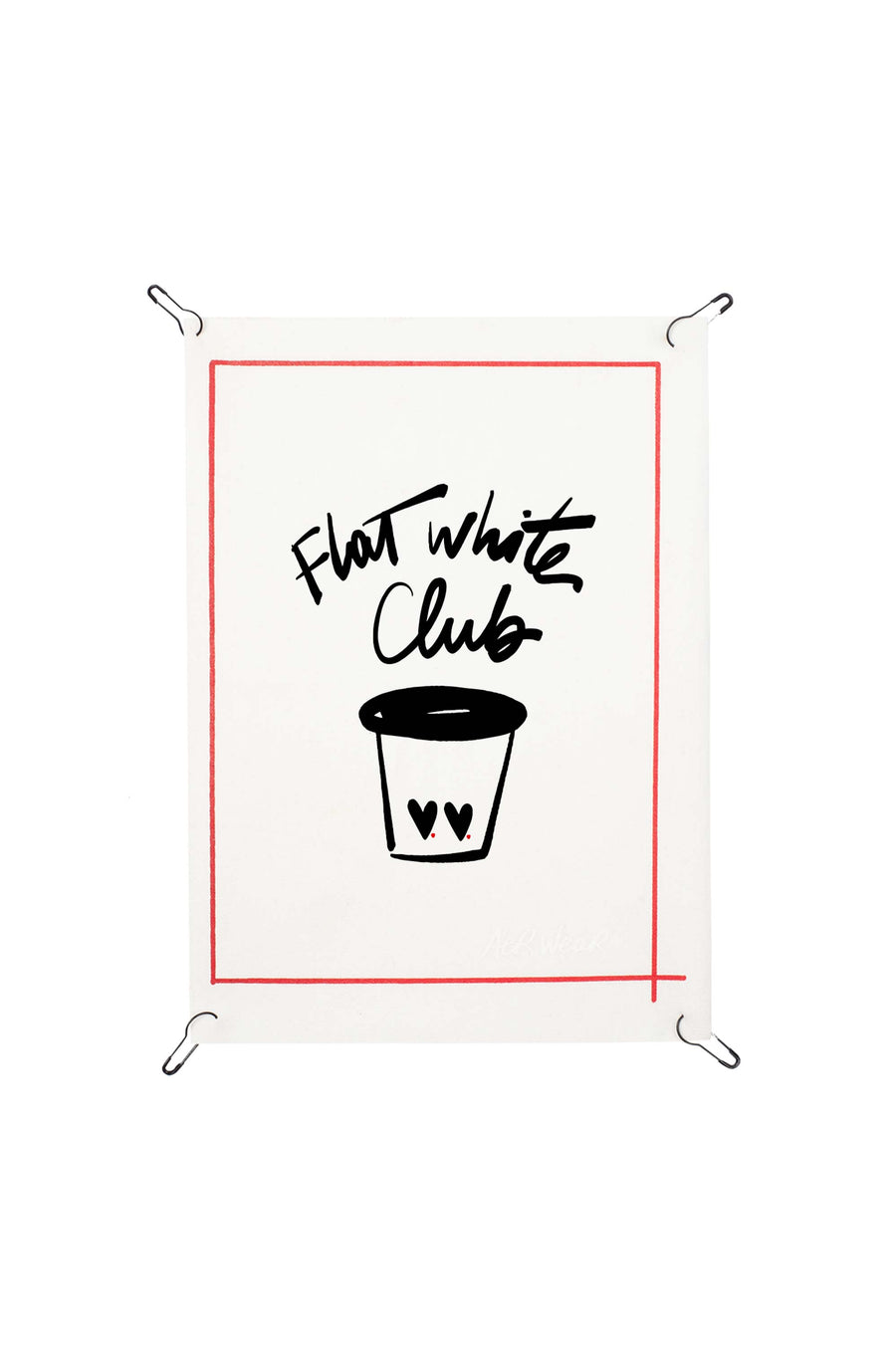 Flat white detachable print