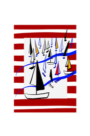 Striped sea greeting cards