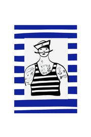 Striped sea greeting cards