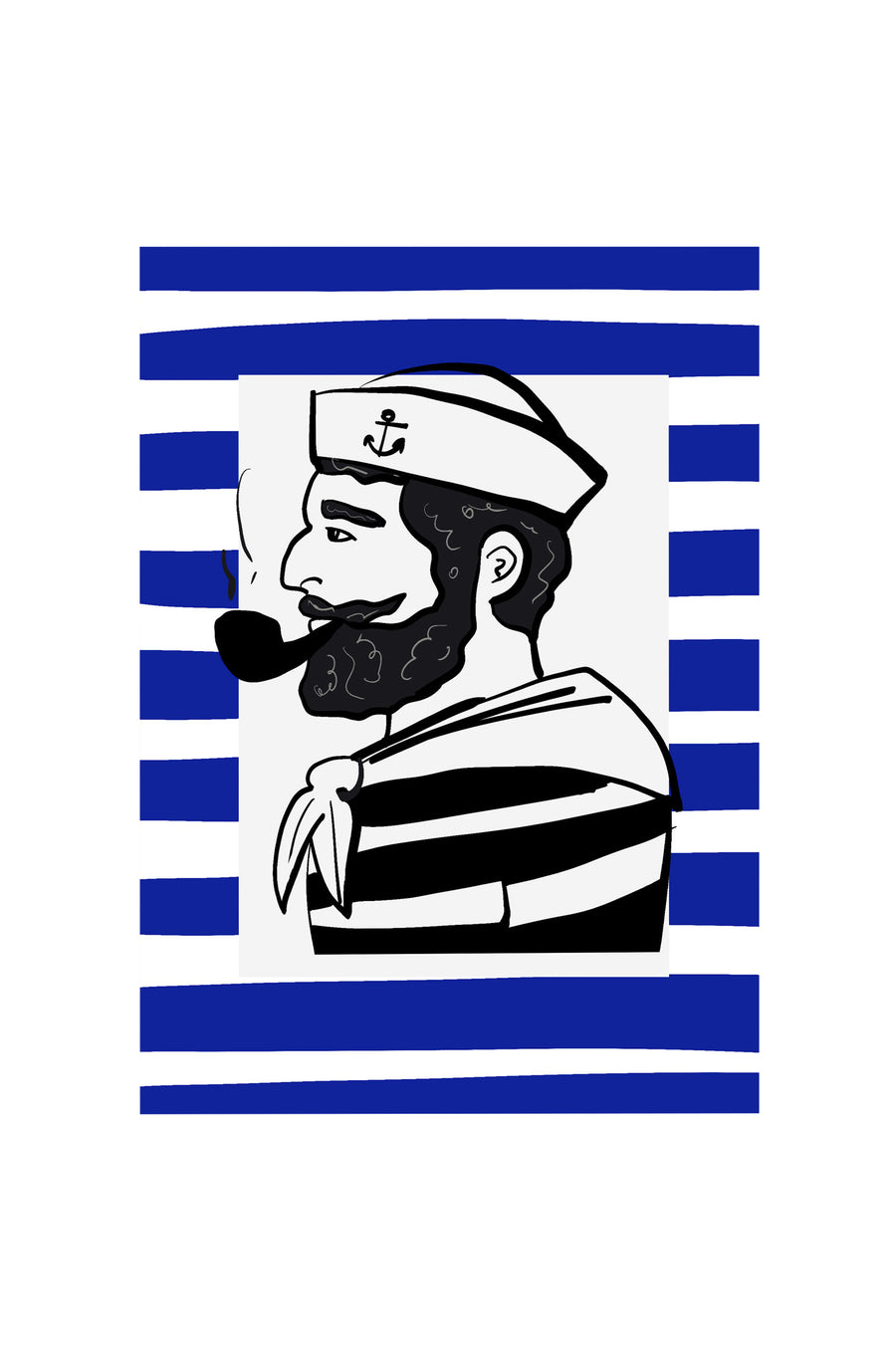 Striped sea greeting cards