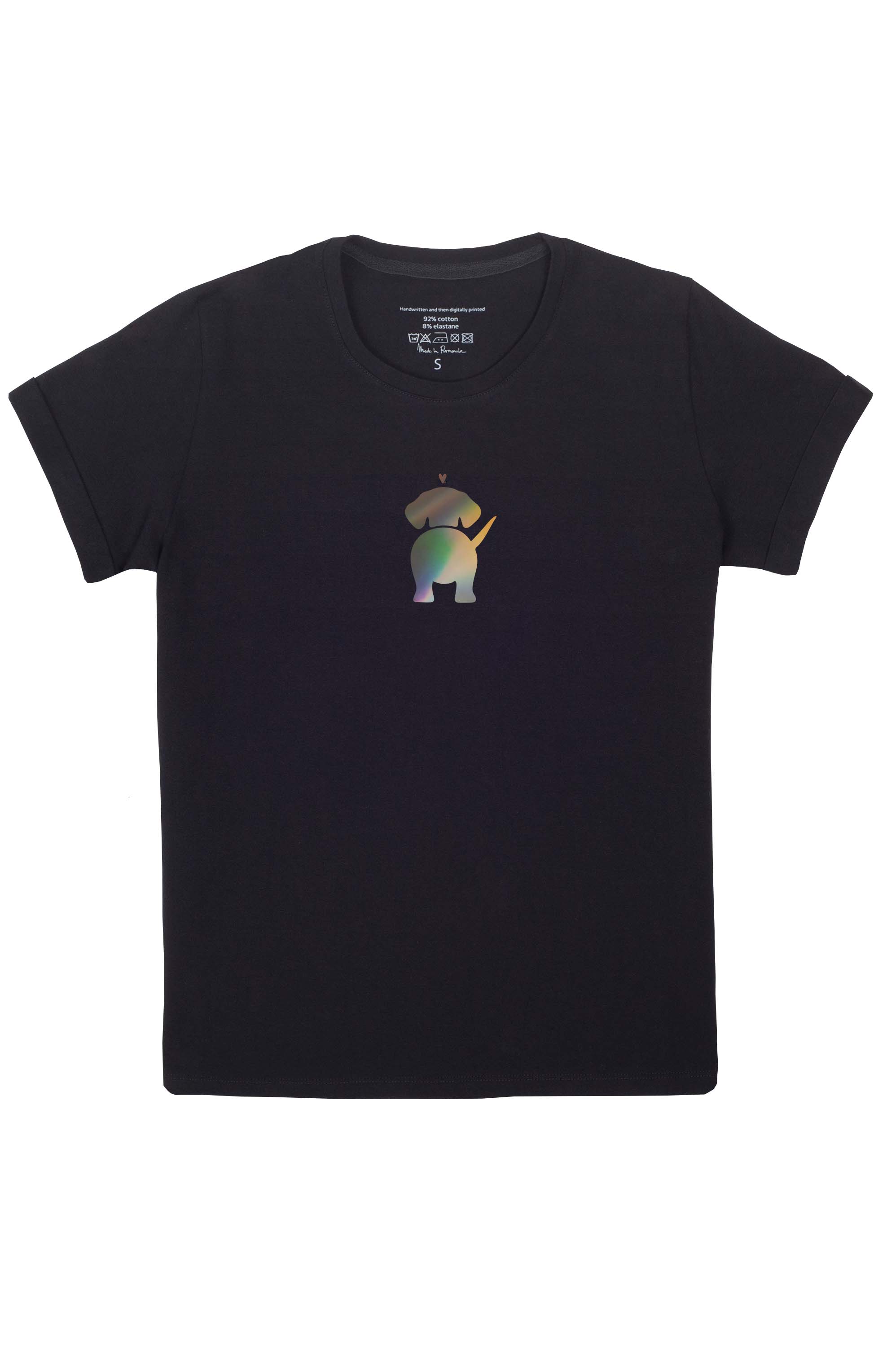 Holographic dog with heart T-shirt - Limited Edition