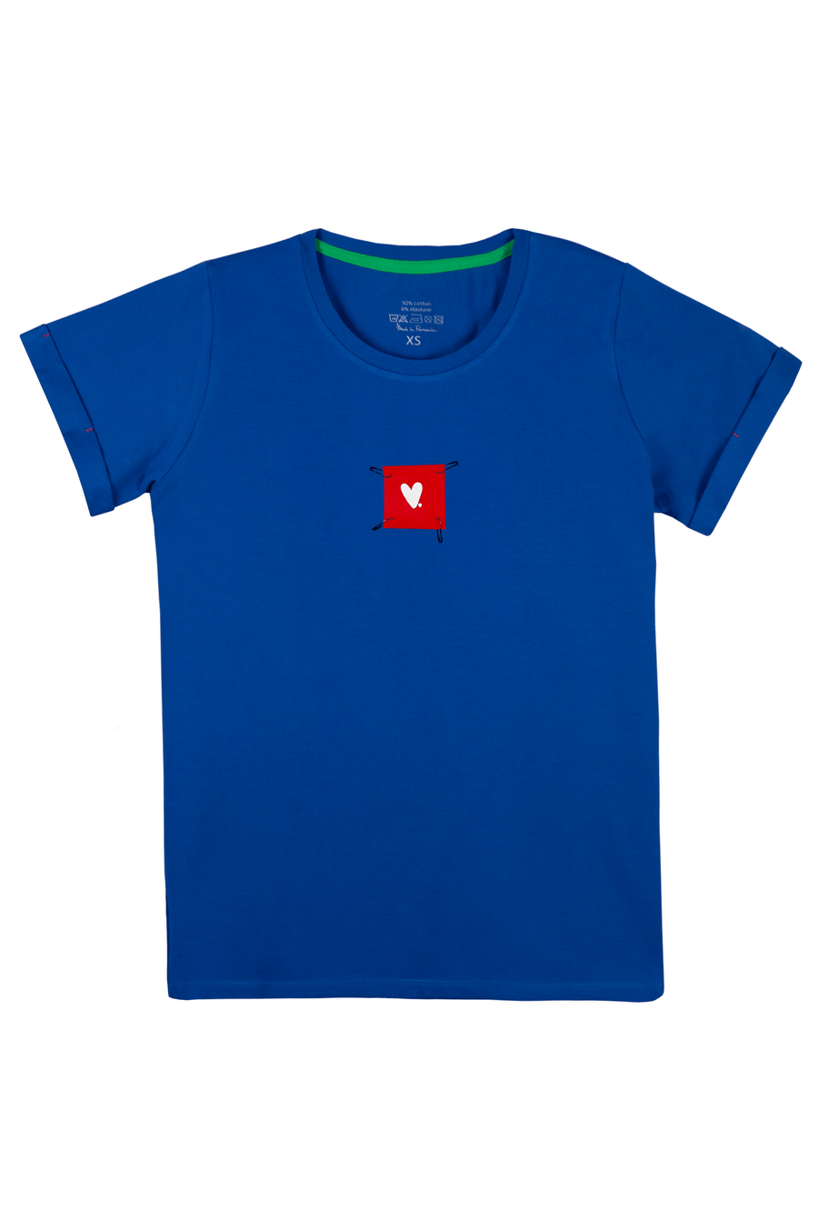 Blue t-shirt with detachable prints