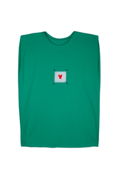 Green t-shirt with detachable prints