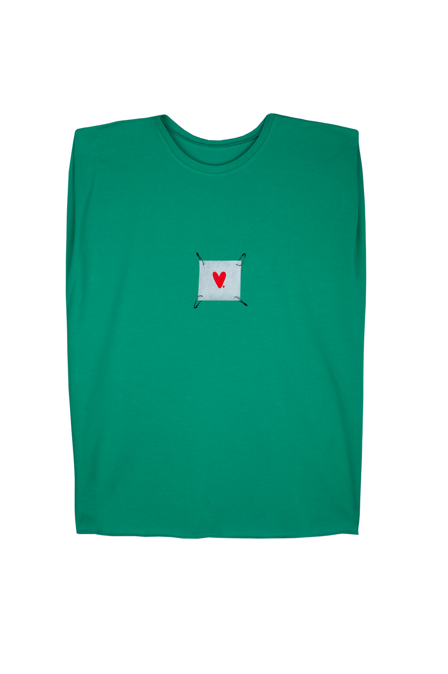 Green t-shirt with detachable prints