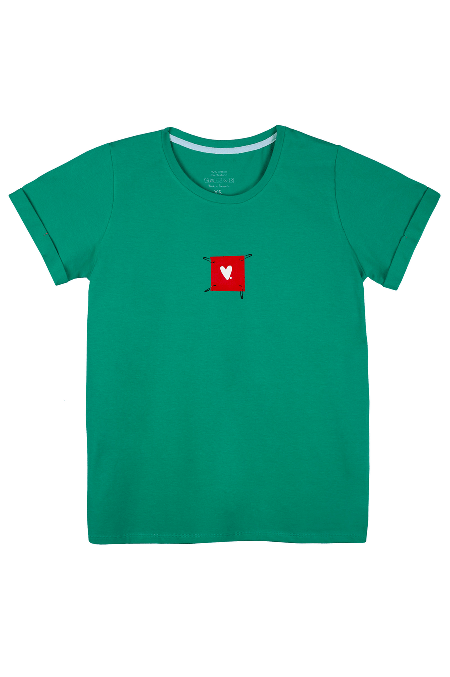 Green t-shirt with detachable prints